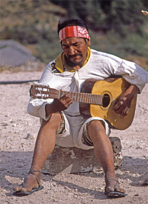 Tarahumara guitar player in Mexico's Copper Canyon